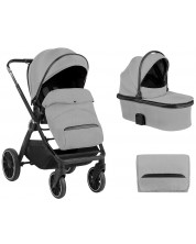 Комбинирана бебешка количка 2 в 1 KikkaBoo - Tiffany, Light Grey -1