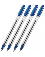 Комплект химикалки Corvina Teknoball - 1.0 mm, 4 броя, сини -1