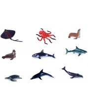 Комплект фигурки Rappa - Морски животни, 9 броя, 5-8 cm -1