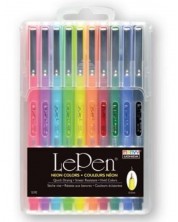 Комплект тънкописци Marvy Uchida - Le Pen, 0.5 mm, 10 цвята, неонови -1