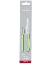 Комплект нож и белачка Victorinox - Swiss Classic, Trend Colors, светлозелени -1