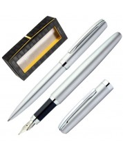 Комплект  Online - Eleganza, писалка и химикалка, сребрист -1