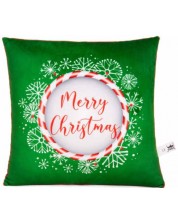 Коледна възглавничка Амек Тойс - Merry Christmas, зелена -1