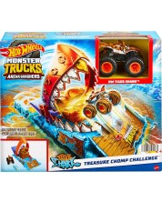 Комплект Hot Wheels Monster Trucks - Световна арена, Treasure Chomp Challenge