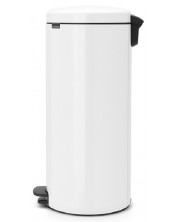 Кош за отпадъци с педал Brabantia - NewIcon, 30 l, бял, метална кофа -1