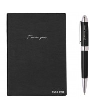 Комплект тефтер и химикалка Hugo Boss - Forever Yours, A5, черен