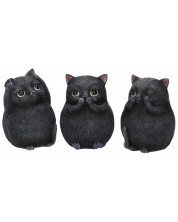 Комплект статуетки Nemesis Now Adult: Humor - Three Wise Fat Cats, 8 cm
