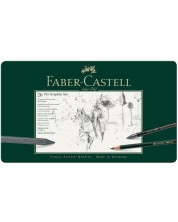 Комплект моливи Faber-Castell Pitt Graphite - 26 броя, в метална кутия -1