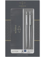 Комплект химикалка Parker Jotter Stainless Steel - С автоматичен молив