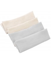 Комплект 4 кърпички от муселин BabyJem - Сиви, 25 x 25 cm