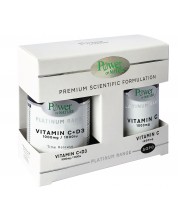 Комплект Platinum Range Vitamin C+ D3 + Vitamin C, 30 + 20 таблетки, Power of Nature -1