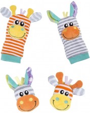 Комплект гривни-дрънкалки и чорапки Playgro - Джунгла Refresh, 0м+ -1