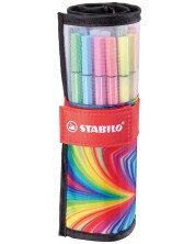 Комплект флумастери Stabilo Pen 68 - 25 цвята, в ролка  -1