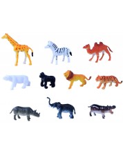 Комплект фигурки Rappa - Диви животни, 10 броя, 5-6.5 cm -1