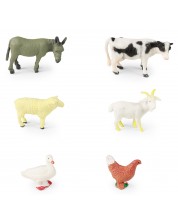 Комплект фигурки Rappa - Животните от фермата, 6 броя, 3-6 cm -1