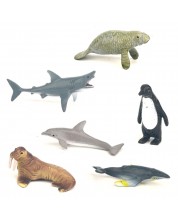 Комплект фигурки Rappa - Морски животни, 6 броя, 4-9 cm