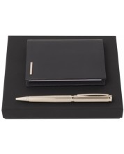 Комплект химикалка и тефтер Hugo Boss Sophisticated - Черно и златисто -1