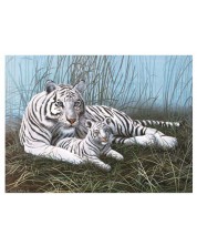 Комплект за рисуване с акрилни бои Royal - Бели тигри, 39 х 30 cm