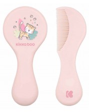 Комплект гребен и четка за коса KikkaBoo Savanna - Pink -1
