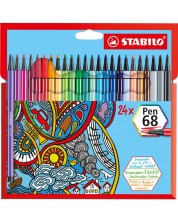 Комплект флумастери Stabilo Pen 68 - 24 цвята