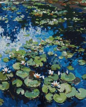 Комплект за рисуване по номера Ideyka - Водни лилии, Клод Моне, 40 х 50 cm -1