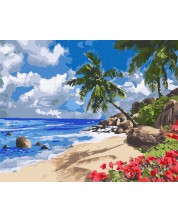Комплект за рисуване по номера Ideyka - Тропически остров, 40 х 50 cm -1