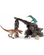 Комплект Schleich Dinosaurs - Динозаври с пещера
