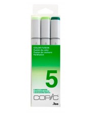 Комплект маркери Too Copic Sketch - Color Fusion 5, зелено, 3 цвята -1