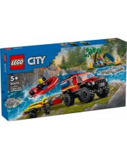 Конструктор LEGO City - Пожарникарски камион 4 х 4 със спасителна лодка (60412) -1