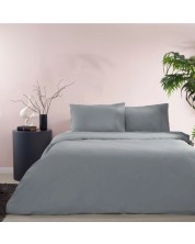 Комплект за спалня TAC - Basic Bieli, 100% памук ранфорс, антрацит -1