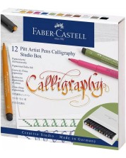 Комплект калиграфски маркери Faber-Castell Pitt Artist - 12 броя