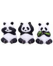 Комплект статуетки Nemesis Now Adult: Humor - Three Wise Pandas, 8 cm -1