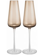 Комплект чаши за шампанско Blomus - Belo 2бр, опушено кафяво -1