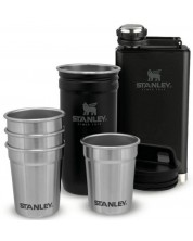 Комплект за шотове Stanley - Pre-Party, манерка, 4 броя чаши, черен -1