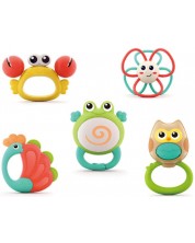 Комплект бебешки дрънкалки Hola Toys - Оркестър от животни, 5 части