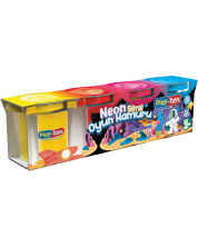 Комплект моделин Play-Toys - Неонови цветове, 400 g -1