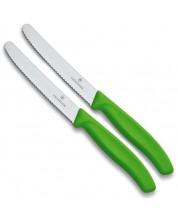 Комплект от 2 ножа за домати Victorinox - Swiss Classic, 11 cm, зелени -1