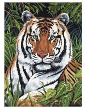 Комплект за рисуване с акрилни бои върху платно Royal - Тигри, 23 х 30 cm -1