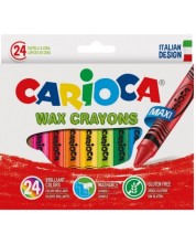 Комплект измиваеми пастели Carioca - Wax crayons, 24 цвята