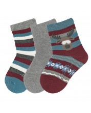 Комплект детски къси чорапи Sterntaler - Еленче, 17/18 размер, 6-12 месеца, 3 чифта