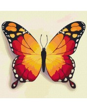 Комплект за рисуване по номера Ideyka - Оранжева пеперуда, 25 х 25 cm