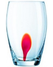 Комплект от 4 стъклени чаши Luminarc - Drip Red, 350 ml