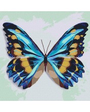 Комплект за рисуване по номера Ideyka - Синя пеперуда, 25 x 25 -1