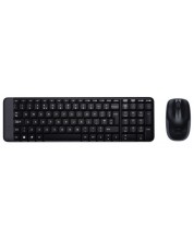 Комплект мишка и клавиатура Logitech - MK220, безжични, черен