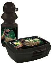 Комплект Derform - Dinosaur, бутилка и кутия за храна -1