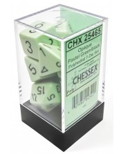 Комплект зарове Chessex Opaque Pastel - Green/black Polyhedral (7 бр.) -1