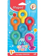Комплект пастели Maped Color Peps - Еarly Age, 6 цвята, пласти