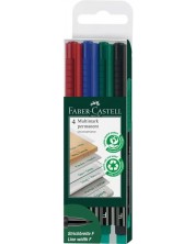 Комплект тънкописци Faber-Castell 1513 - 4 цвята, F, 0.6 mm -1