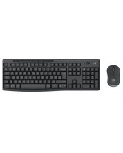 Комплект клавиатура и мишка Logitech - MK370, безжичен, графит -1