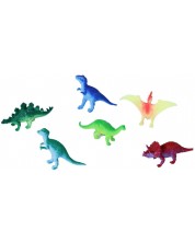 Комплект фигурки Rappa - Динозаври, 6 броя, 6-9 cm